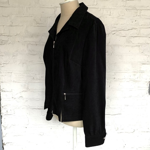 Vintage 90s jacket black lightweight size 10 petite - Picture 2 of 7